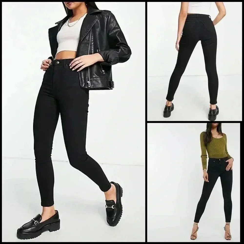 Tahari Black High-Rise Skinny Jeans